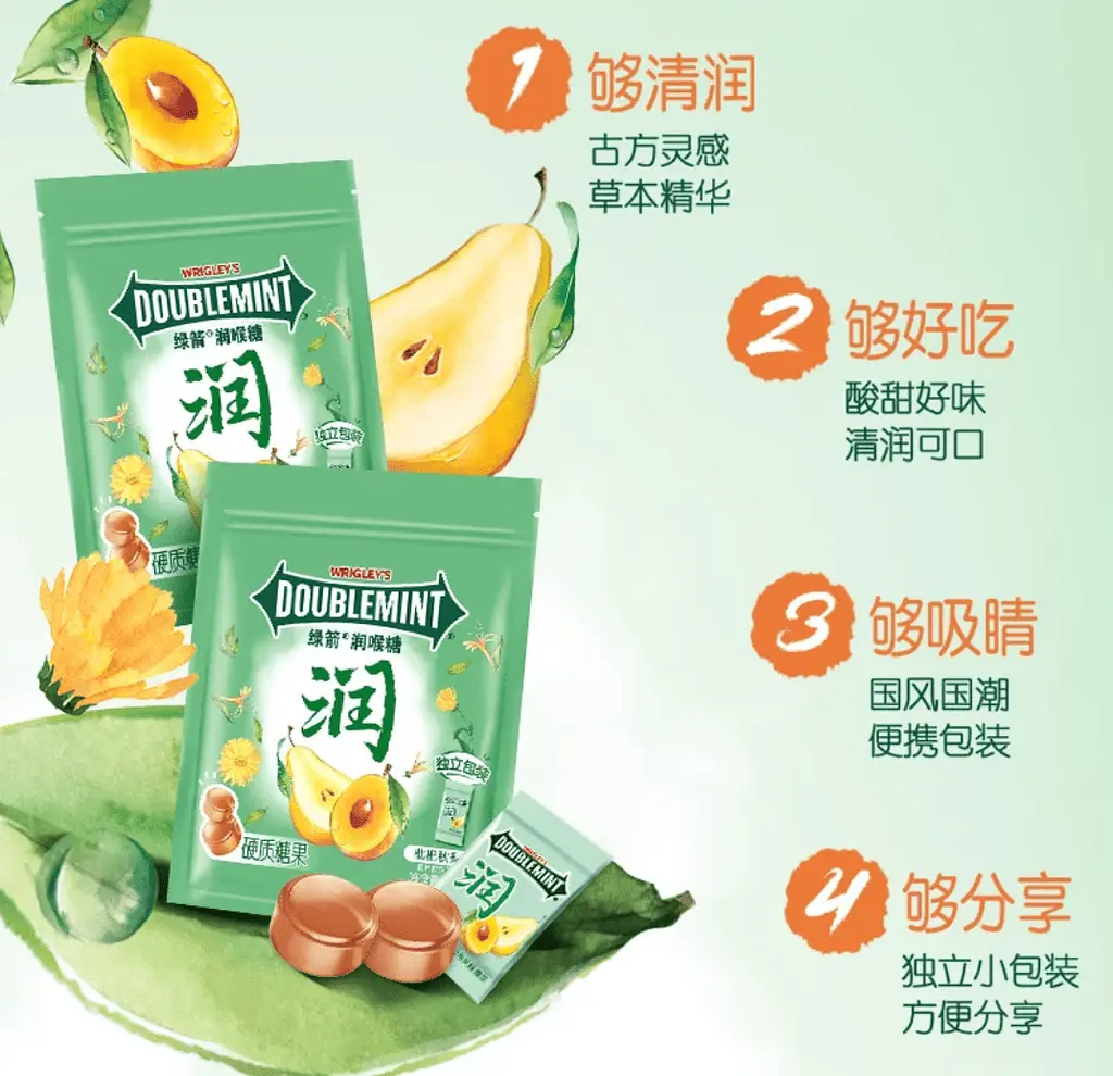 Льодяники від болю в горлі Wrigley's Doublemint Loquat Pear Flavor 20.5г - фото 3