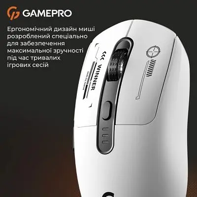 Комп'ютерна мишка GamePro Genesis Winner Wireless/Bluetooth/USB White (GM079W) - фото 2