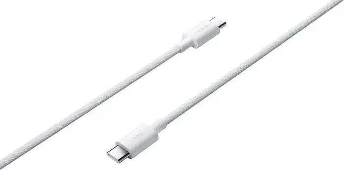 Кабель Xiaomi Braided Type C to Type C 60 W 3 A (BHR 0878 GL) white 1 m UA - фото 2