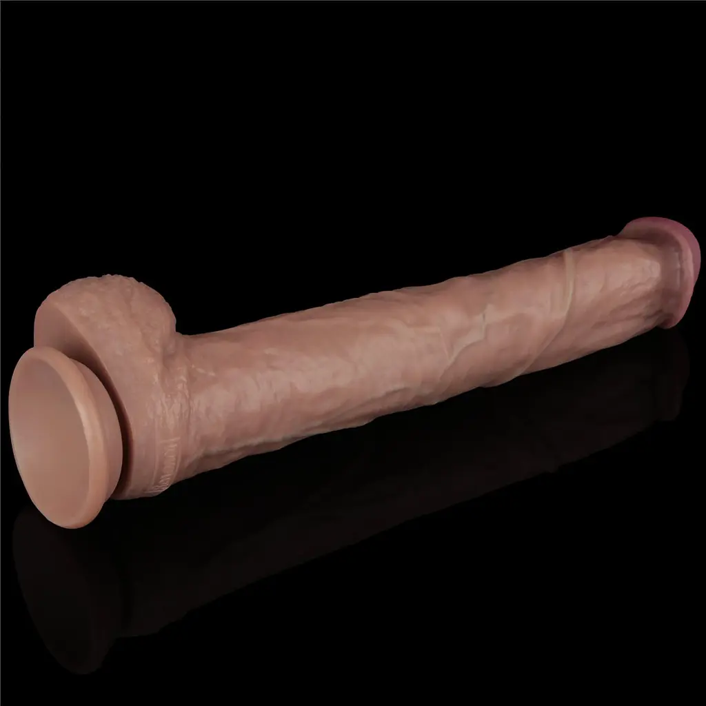 Фаллоимитатор Dual-Layered Silicone Nature Cock 14.5'' 37.5 см коричневый - фото 11