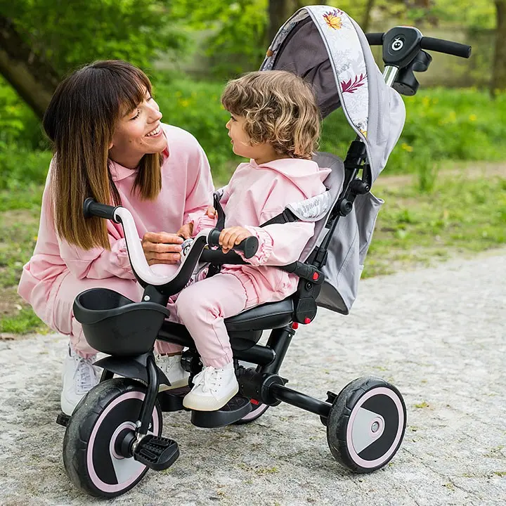 Дитячий триколісний велосипед MoMi Invidia 5 в 1 з батьківською ручкою blue navy (4069) - фото 8