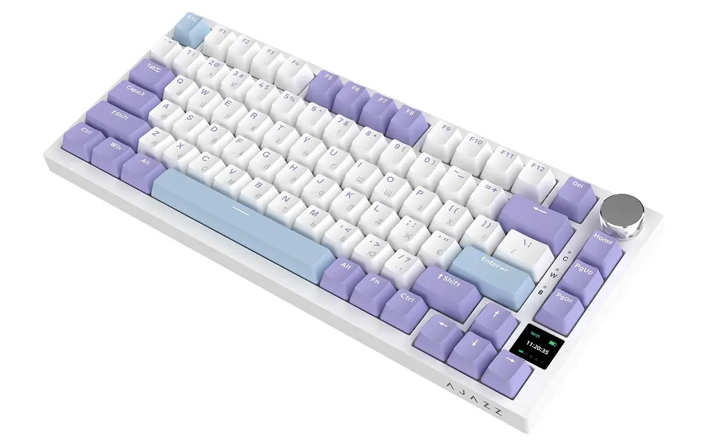 Беспроводная клавиатура Ajazz AK820 Pro Flying Fish Switch Purple RGB With Screen (AK820PRO-FF-PWB) - фото 4