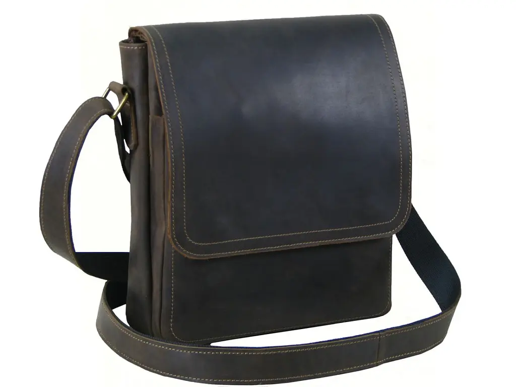 Містка чоловіча сумка GS коричнева 28 x 24 x 7 см (АР 002 кор) 240 - фото 2