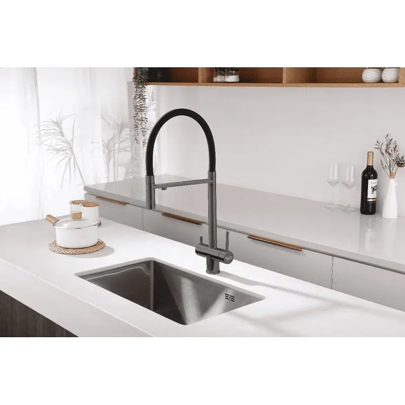 Графитовый смеситель с подключением к фильтрованной воде нержавеющий Nett GFGr-56 - фото 4