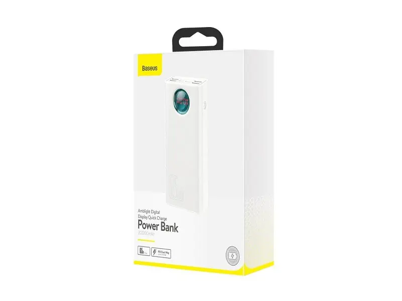 Зовнішній акумулятор (Power Bank) BASEUS Amblight Digital Display Quick Charge 65W 30000mAh White (PPLG-A02) - фото 6