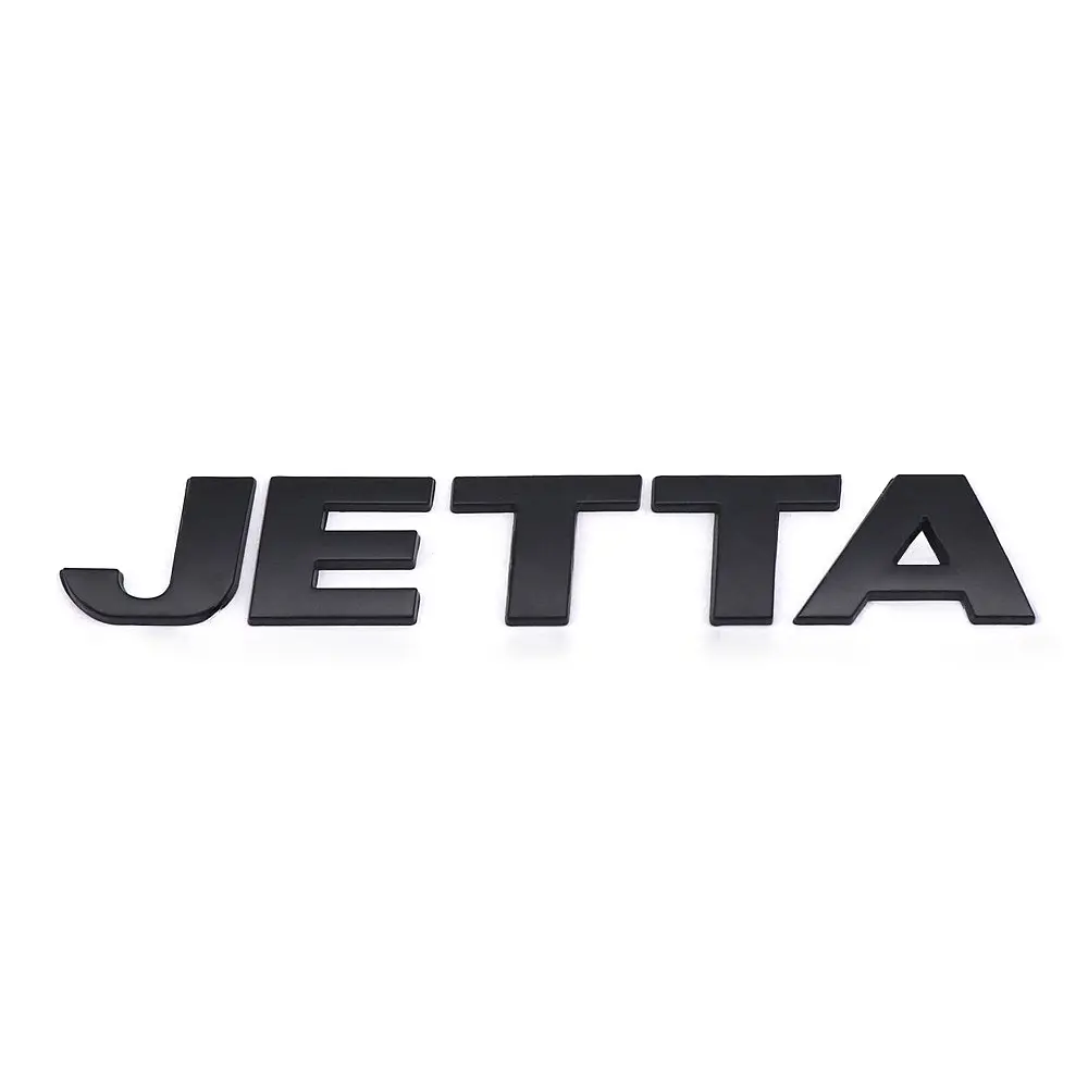 Емблема напис JETTA Пластик 132Х22 мм Чорна на скотчі (Завод) - фото 2