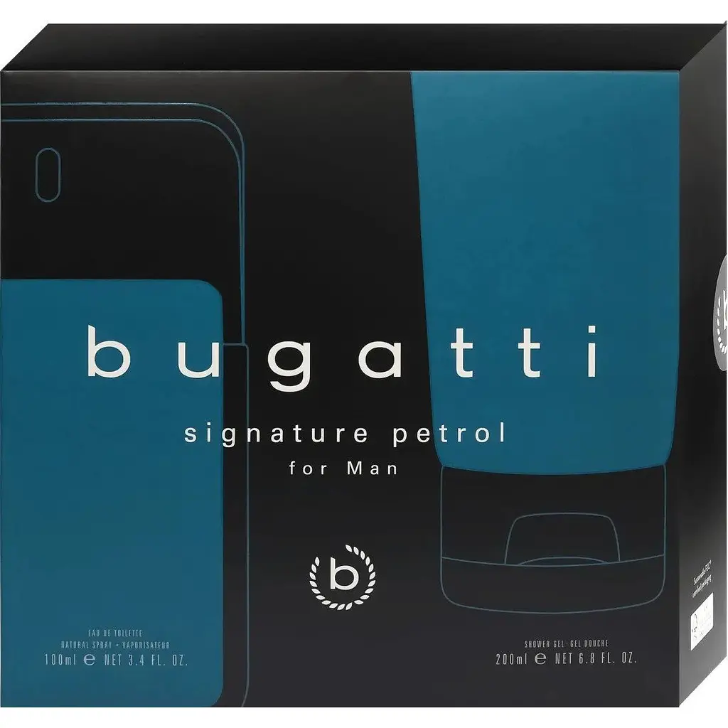 Парфумований набір Bugatti: Туалетна вода для чоловіків Bugatti Signature Petrol GP 100 мл + Гель для душу 200 мл - фото 2
