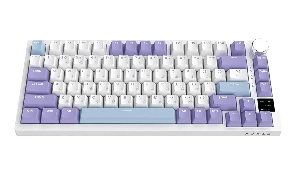 Беспроводная клавиатура Ajazz AK820 Pro Flying Fish Switch Purple RGB With Screen (AK820PRO-FF-PWB) - фото 5