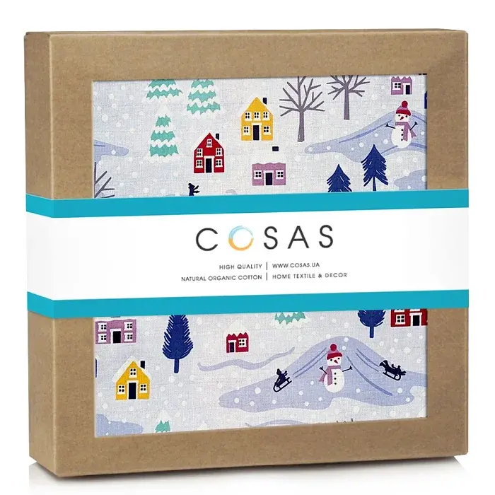 Муслінова пелюшка Cosas Snowman 110х150 см блакитна (MuslinDiapers_Snowman_110x150) - фото 2
