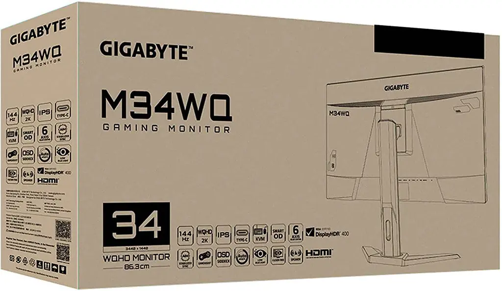 Монітор 34" Gigabyte M34WQ Gaming Monitor WQHD IPS 144Hz (M34WQ Gaming Monitor) Б/в - фото 7