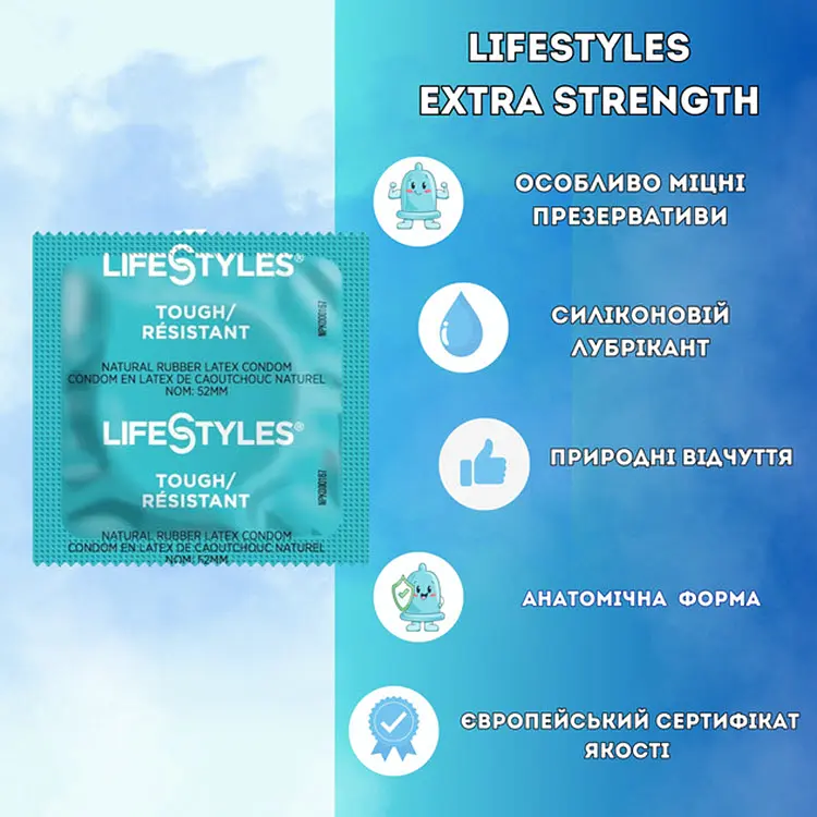 Презервативы LifeStyles Extra Strength 6 шт. (ROZ6400230501) - фото 4