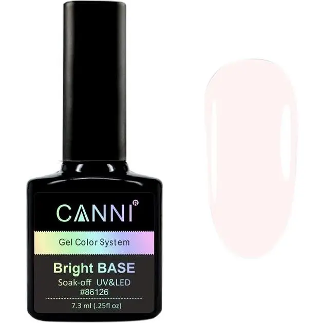 Кольорове базове покриття Canni Gel Color System Bright Base 653 молочно-рожевий 7.3 мл - фото 2