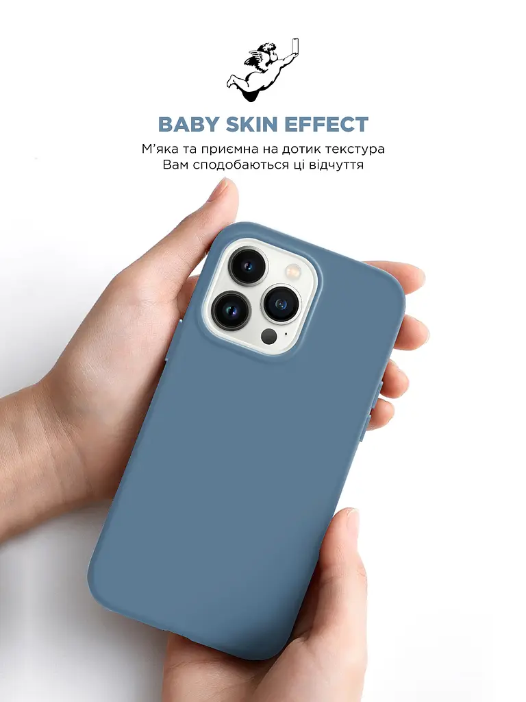 Силиконовый чехол для Apple iPhone 15 Pro, ICON2 Case, голубой, противоударный, панель, защита всего корпуса, матовая поверхность Soft Touch, выступает над дисплеем, совместим с защитными стеклами и пленками, с микрофиброй, ArmorStandart (ARM70523) - фото 8