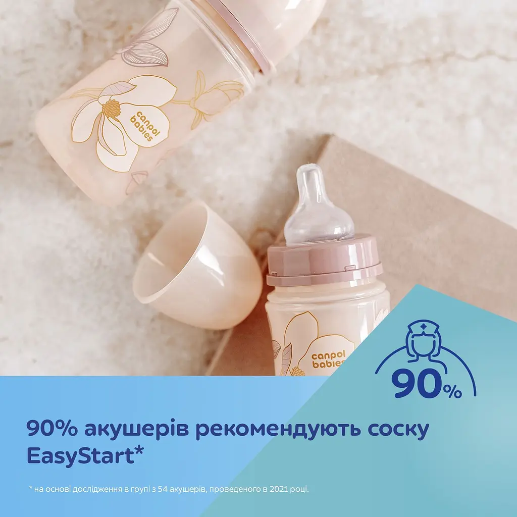 Пляшка антиколікова з широким отвором Canpol babies Easystart Gold 240 мл рожева - фото 6