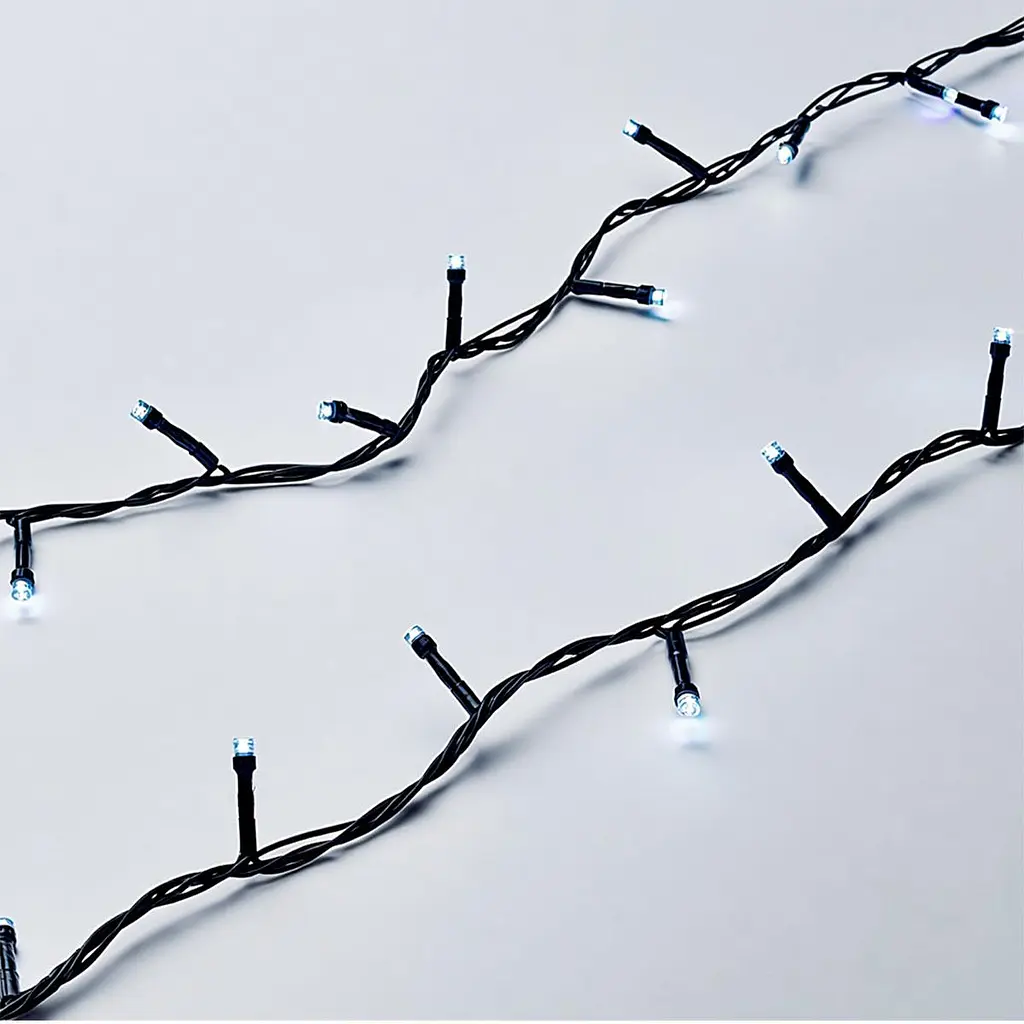 Новогодняя гирлянда комнатная нить GarlandoPro 22 м 220 LED черный провод Белый свет W220LED22MBW - фото 5