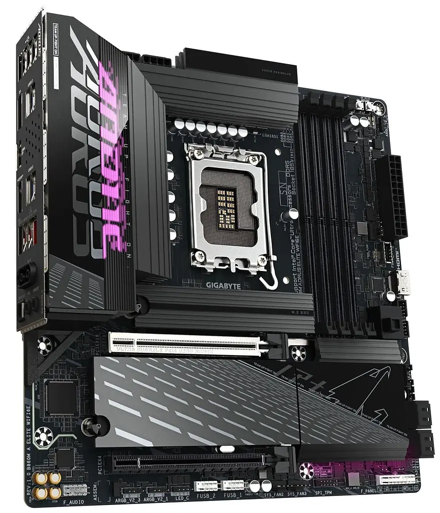 Материнская плата Gigabyte B860M AORUS ELITE WIFI6E (B860M AORUS ELITE WIFI6E) (Socket 1851, Intel B860, Micro-ATX) - фото 3