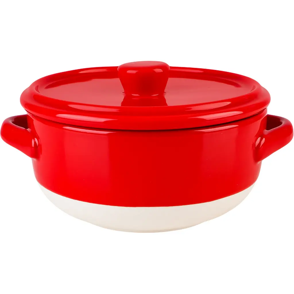 Форма для запекания МВМ My Home круглая с крышкой S 14.5х11.5х6.5 см (KP-45 S WHITE/RED) - фото 3
