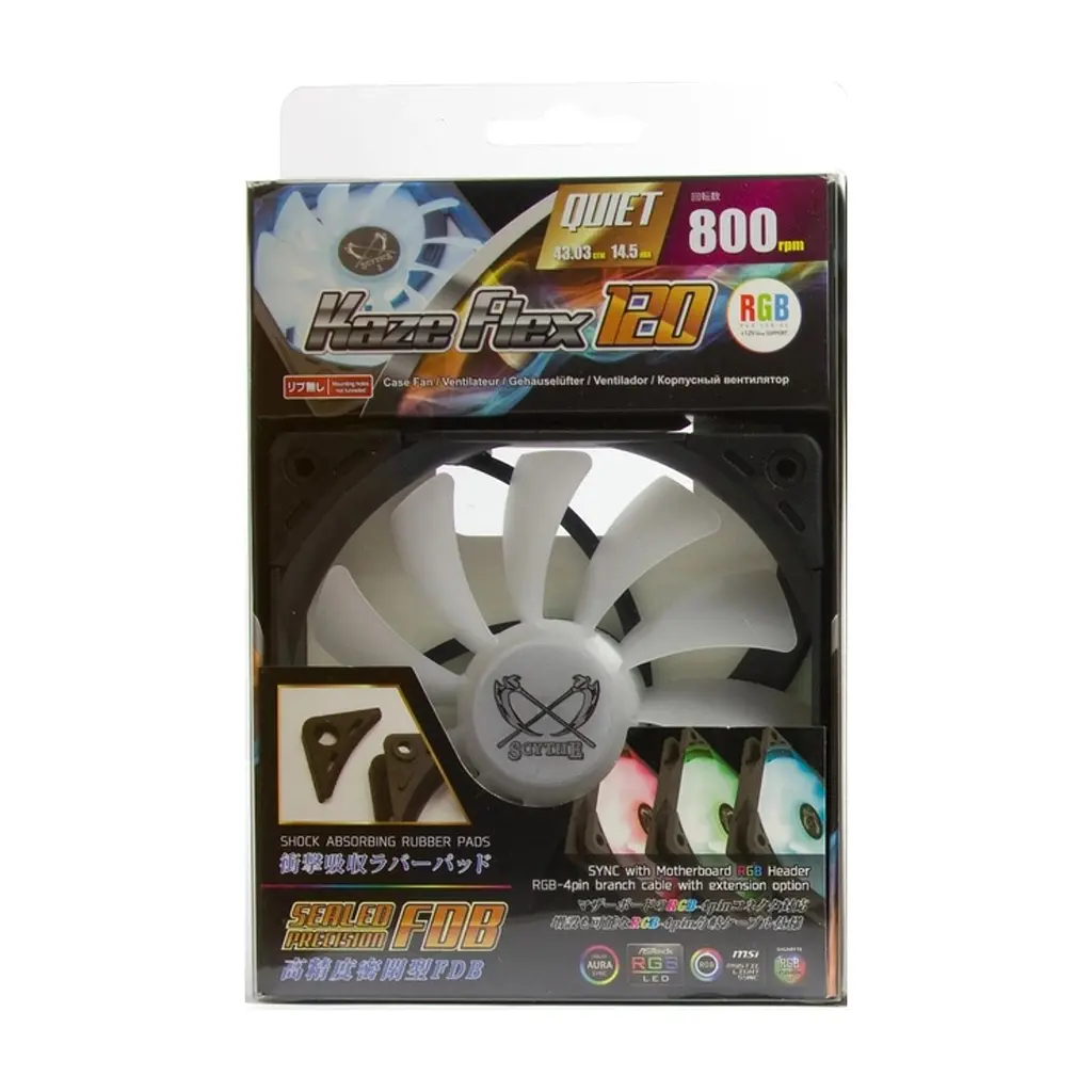 Кулер для корпуса Scythe Kaze Flex 120 RGB Fan (SU1225FD12LR-RD) - фото 2