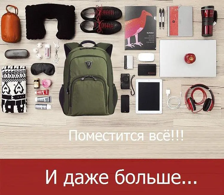 Рюкзак для ноутбука 15,6 Sumdex PON-394TY + дощовик хакі - фото 7