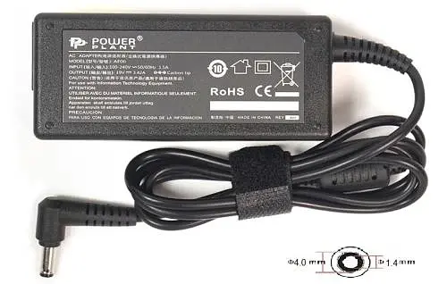 Блок живлення PowerPlant для ноутбуків Asus 19V, 3.42A, 65W, 4.0x1.35 (AS65F4014)