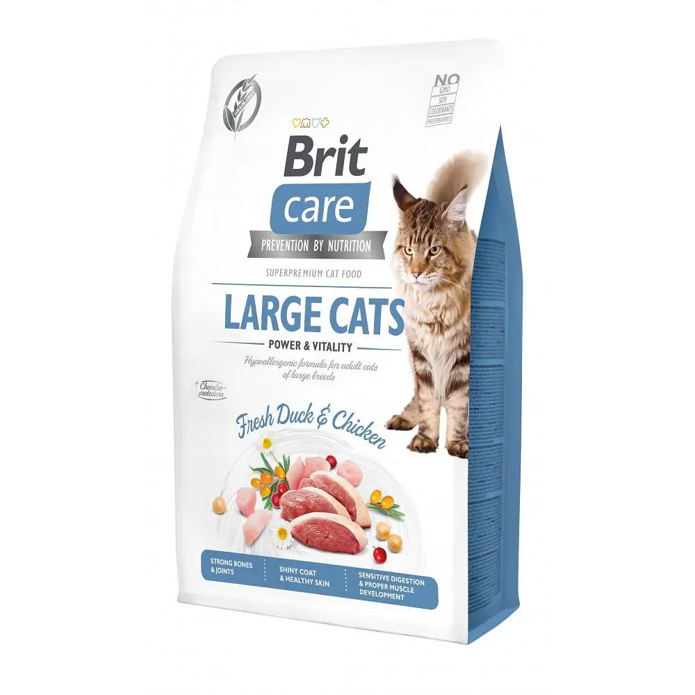 Сухий корм Brit Care Cat GF Large Power & Vitality для котів великих порід, качка і курка 2 кг (арт.171310)