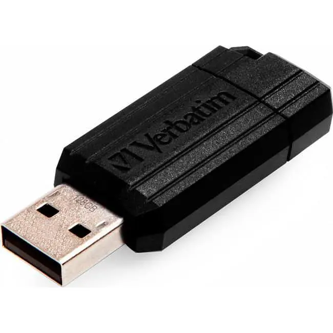 Флеш-накопитель Verbatim PinStripe USB 2.0 128GB Black (49071) - фото 2