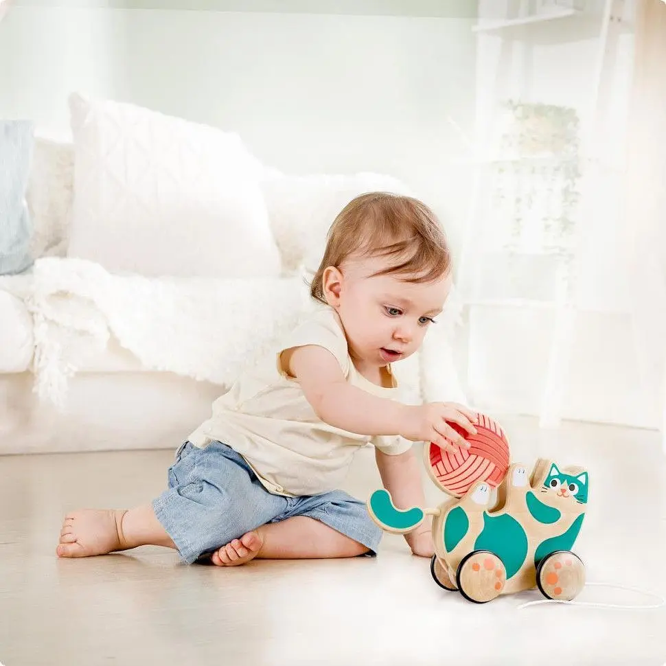 Деревянная каталка Hape Котенок (E0366) - фото 3