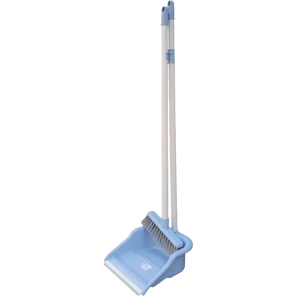 Совок для уборки Zambak Plastik и щетка с длинными ручками голубой (ZP-165b) - фото 2