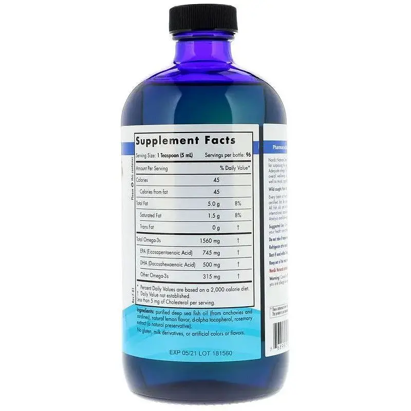 Рыбий жир Nordic Naturals Omega-3 1560 мг 473 мл вкус лимона (NOR-02764) - фото 2