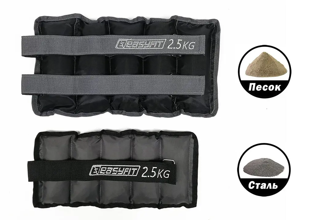 Обтяжувачі для ніг та рук з металом EasyFit Metal 2,5 кг (пара) - фото 4