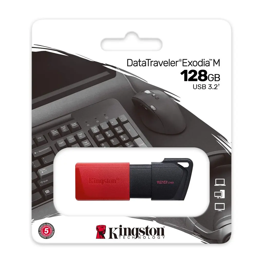 USB флеш-накопичувач Kingston DataTraveler Exodia M 128GB USB-A 3.2 Black/Red (DTXM/128GB) [71704] - фото 3