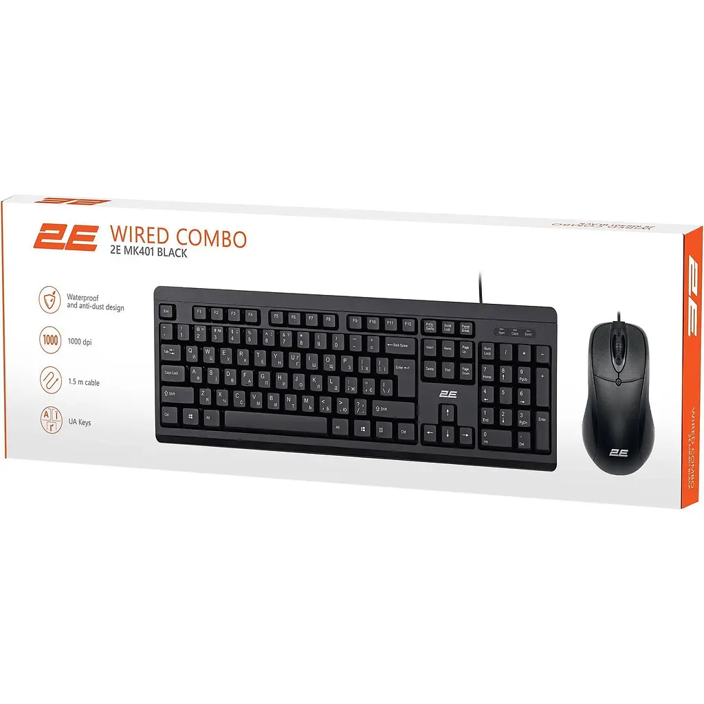 Комплект (клавіатура + миша) 2E MK401 USB UA Black (2E-MK401UB_UA) [150974] - фото 13