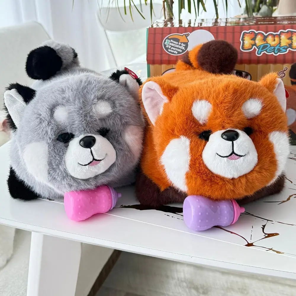 Інтерактивна м’яка іграшка Песик Fluff Pets що муркоче, їсть з пляшечки, засинає та рухає очима Сірий - фото 4