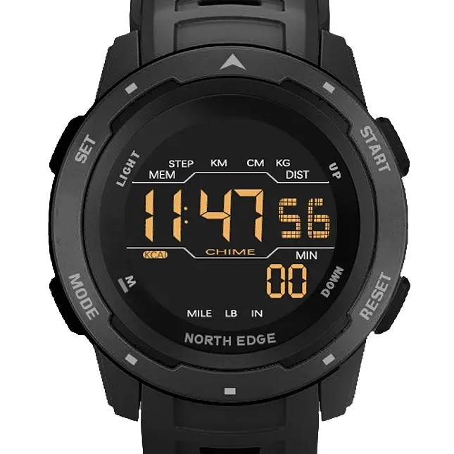 Наручний годинник чоловічий North Edge MARS Pro Black 5BAR Чорний (2666) - фото 2