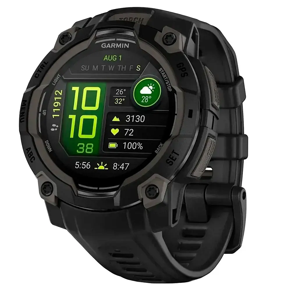 Смарт-часы Garmin Instinct 3 45mm AMOLED Black with Black Silicone Band (010-02936-40) - фото 7