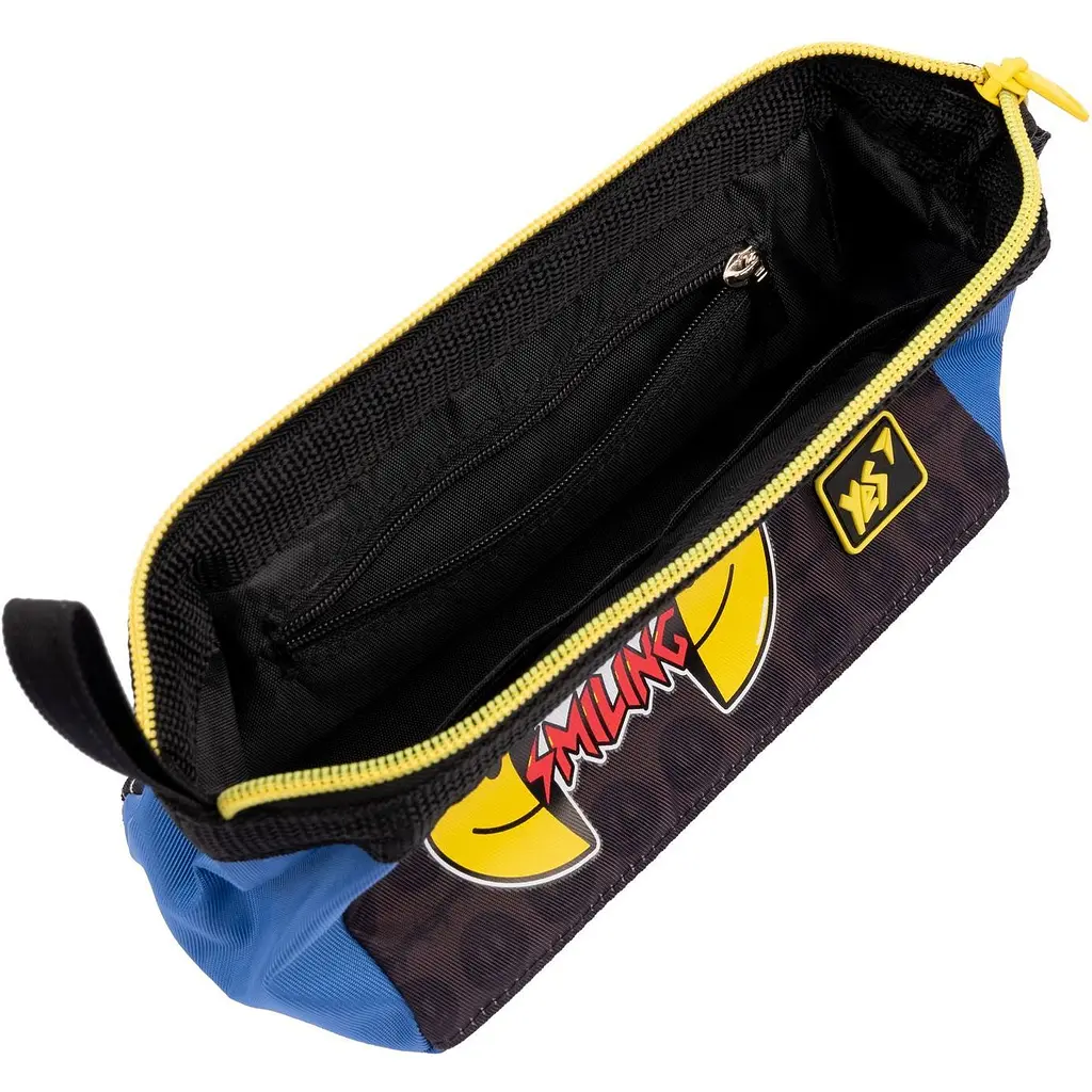 Пенал мягкий Yes PH-26-1 Smiley World, 18х9х10 см, черный с синим (533511) - фото 3