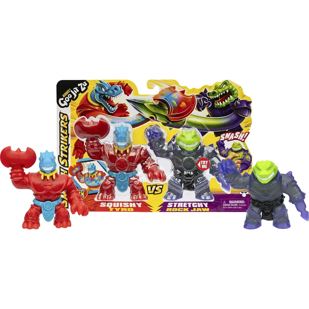 Набор растягивающихся фигурок GooJitZu Heroes of Goo Jit Zu Stretch Strikers Tyro and Rock Jaw (123990) - фото 6