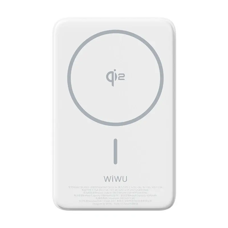Портативное ЗУ Power Bank WIWU Wi-P031 Magnetic с БЗП 30W 10000 mAh White - фото 8