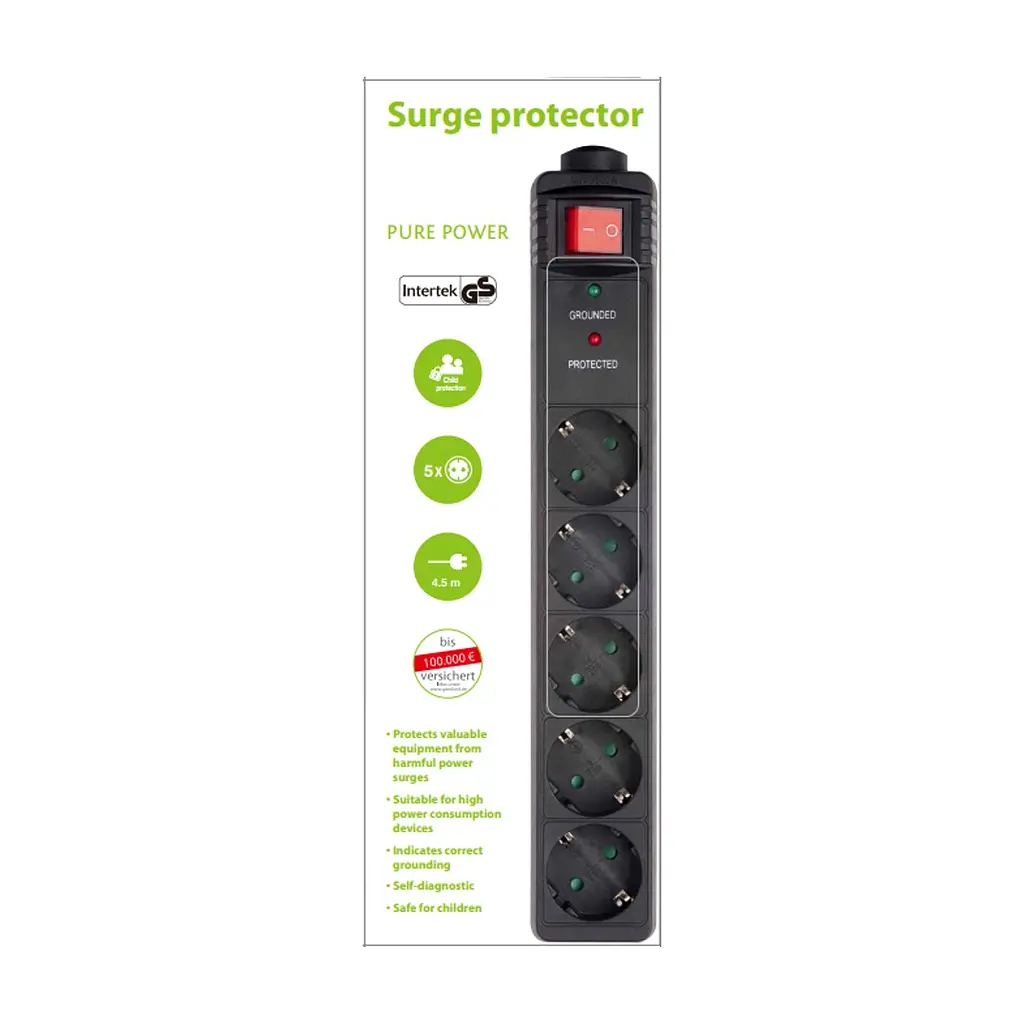 Мережевий фільтр живлення EnerGenie SPG5-C-15, 5 розеток, 4.5 м (SPG5-C-15) - фото 2