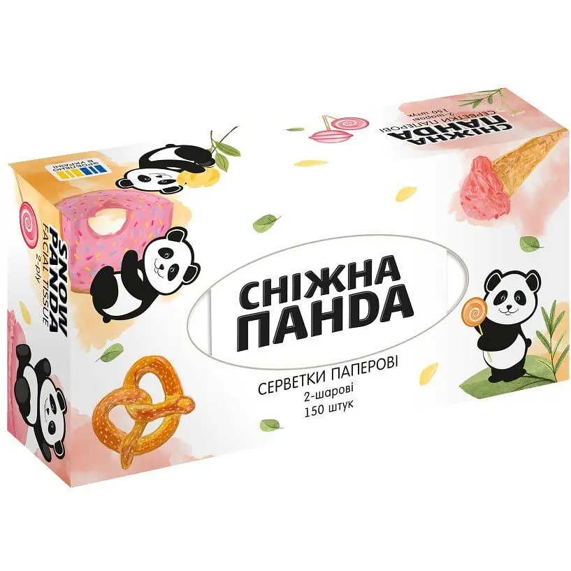 Серветки косметичні Сніжна Панда  в асортименті 150 шт. - фото 5