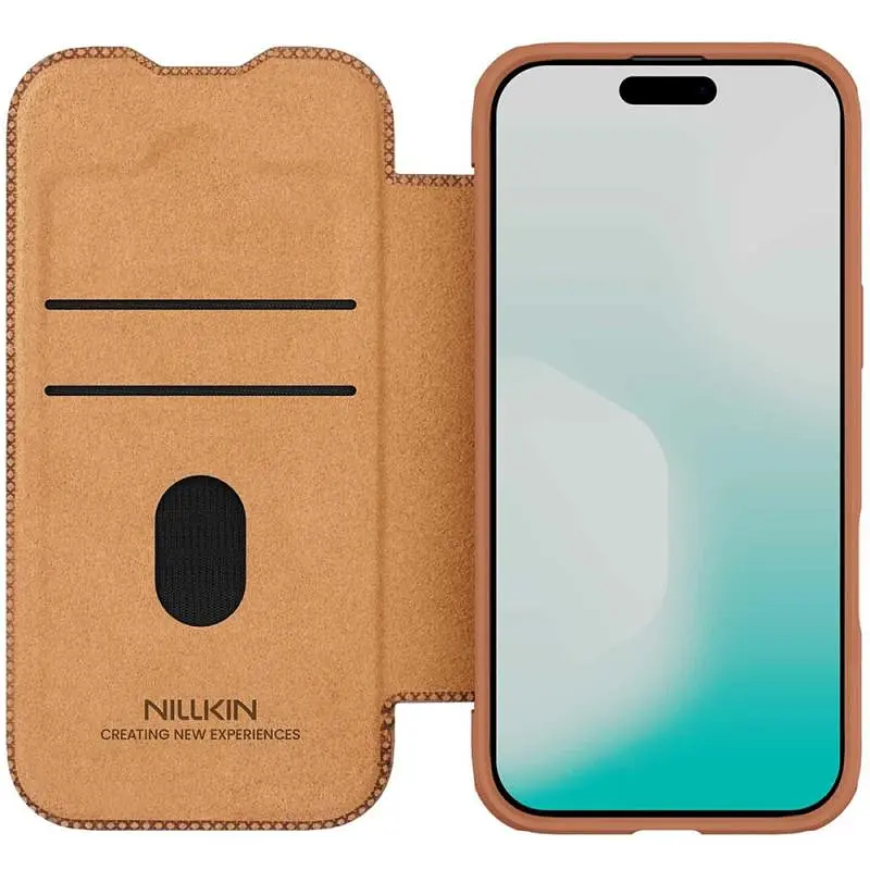 Шкіряний чохол-книжка Nillkin Qin Pro Camshield для Apple iPhone 17 Air 6.5" Brown - фото 4