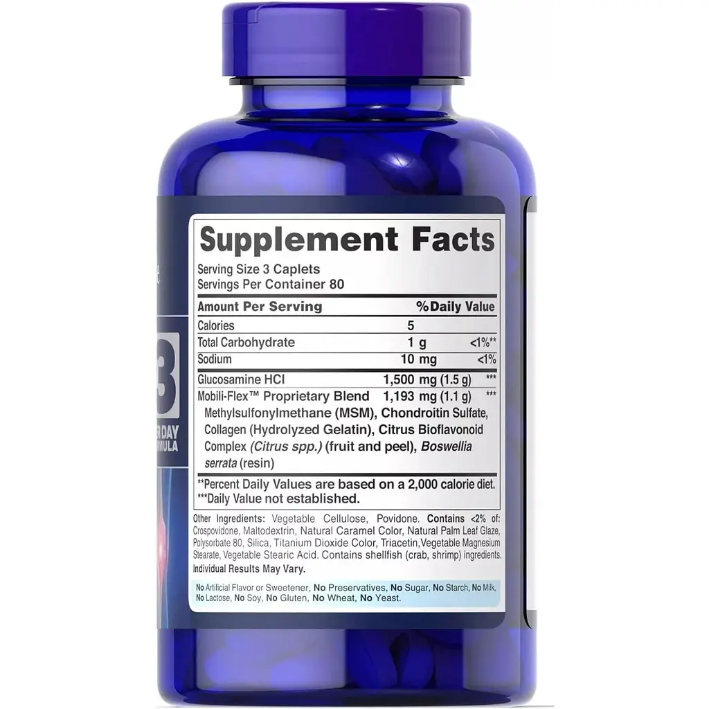 Глюкозамин, хондроитин и МСМ Puritans Pride Double Strength 240 капсул - фото 2