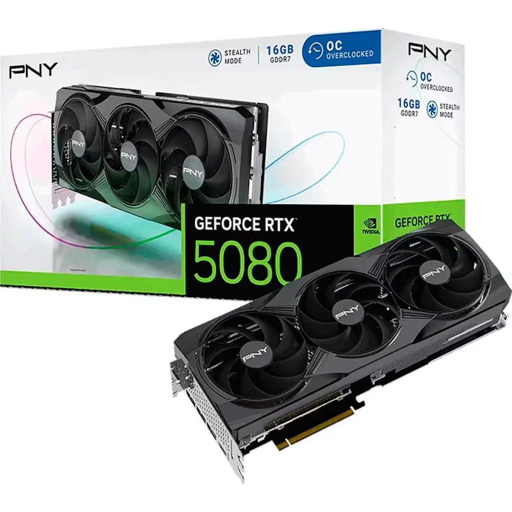 Відеокарта PNY RTX 5080 16Gb Overclocked Triple Fan (VCG508016TFXPB1-O) (GDDR7, 256 bit, PCI-E v5.0 x16) - фото 8