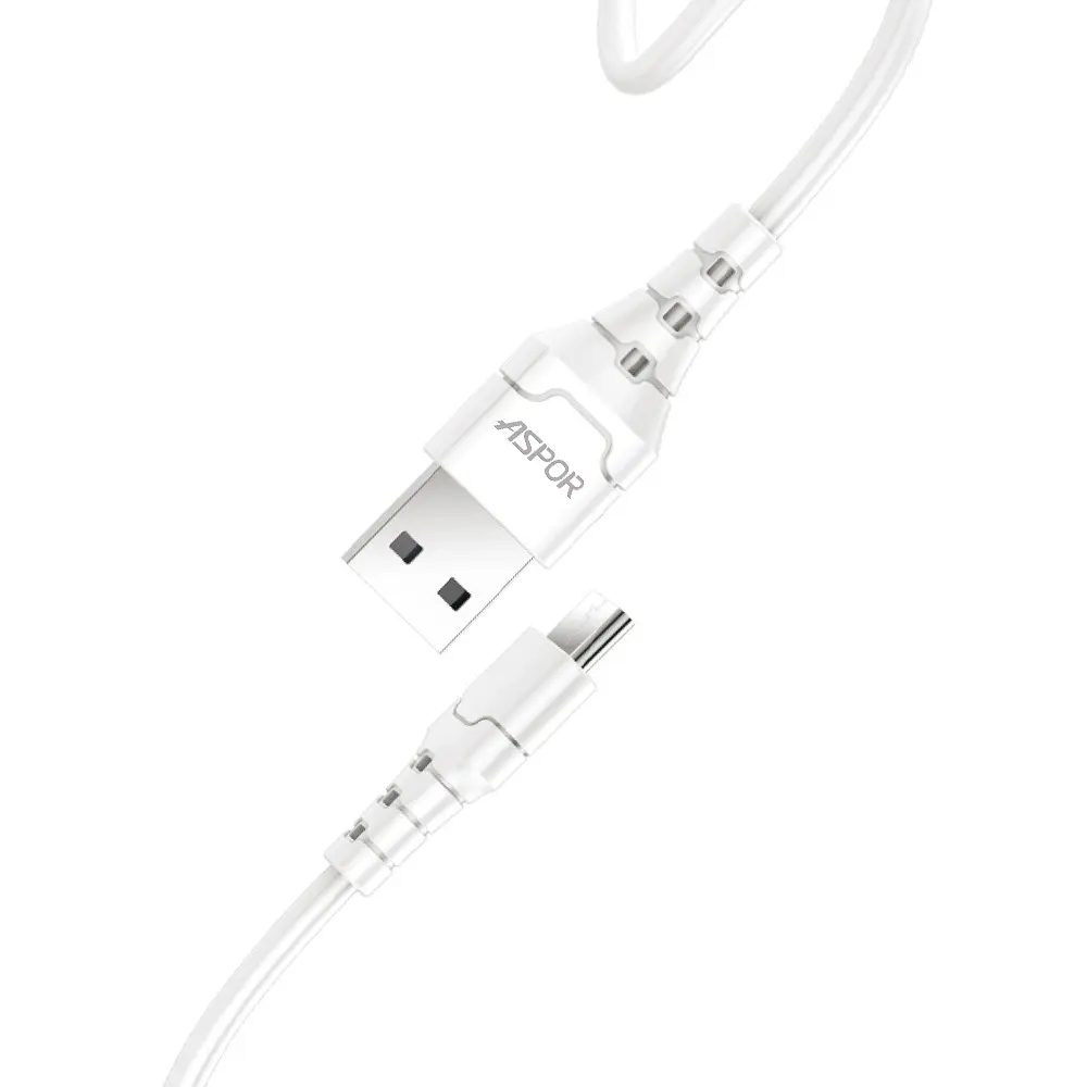 Кабель Aspor A100L Micro Fast Charge 3A/2м- білий - фото 2