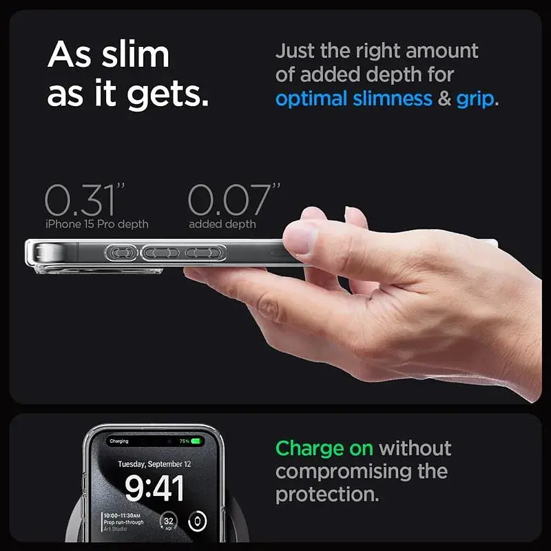 Чохол-накладка Spigen Ultra Hybrid MagFit для Apple iPhone 15 Pro Carbon Fiber (ACS06717) - фото 6
