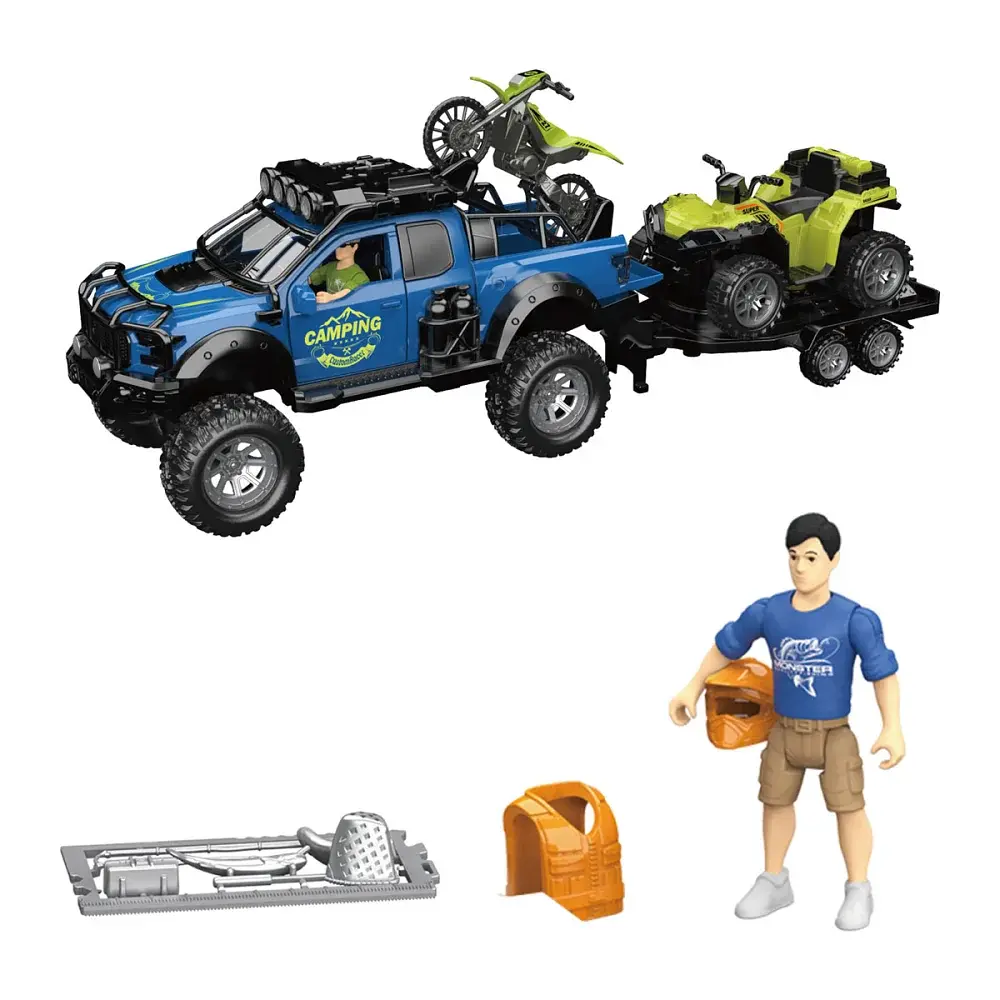 Ігровий набір OTAMANKO Автотуризм Позашляховик з квадроциклом і мотоциклом - фото 2
