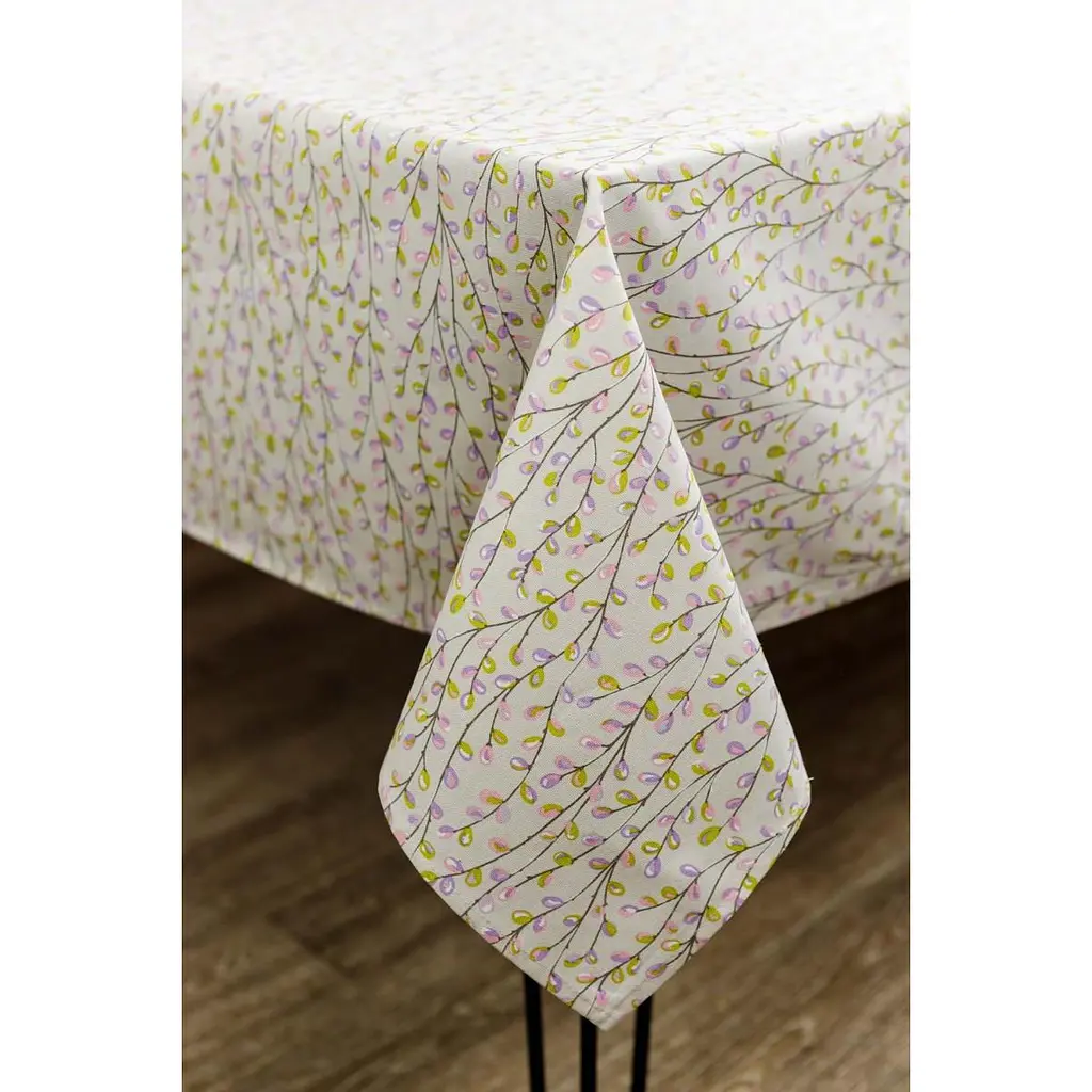 Скатерть Прованс Веточки 136х120 см бежевая (30892) - фото 2