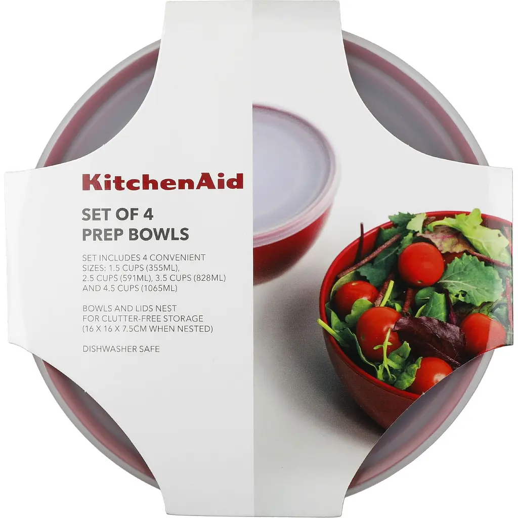 Набір мисок з кришками KitchenAid Universal червоний 4 шт. (KQG176OSERE) - фото 4