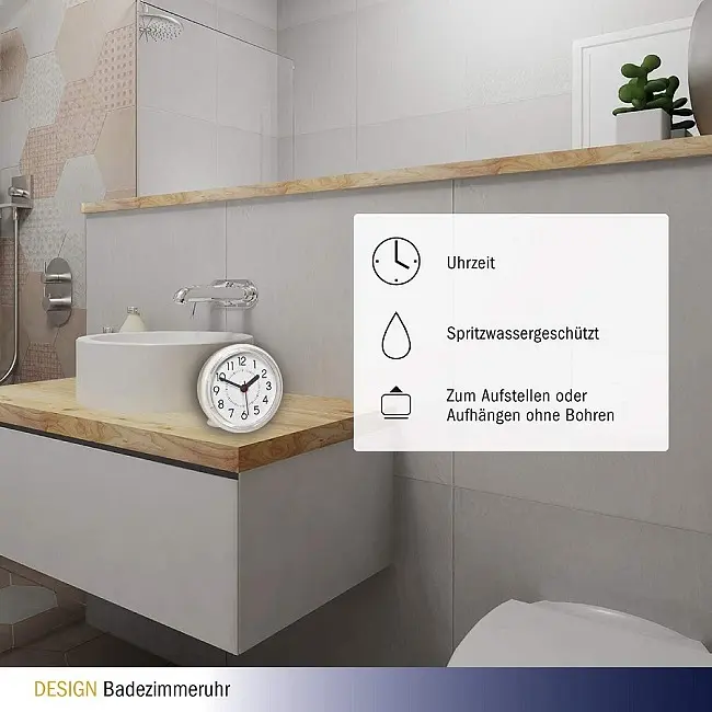 Годинник для ванної кімнати безшумний TFA 60305502 - фото 4