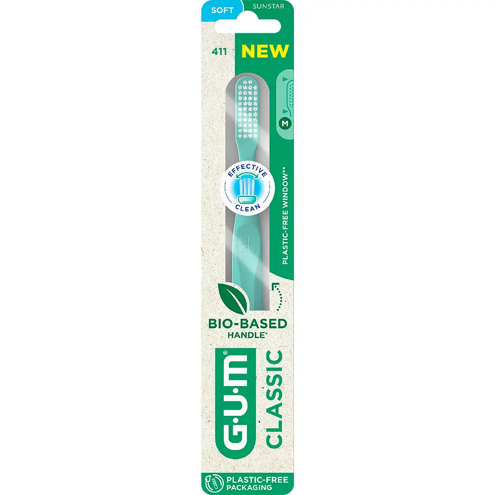 Зубна щітка GUM Classic Bio-Based Handle повна м'яка бірюзова - фото 9